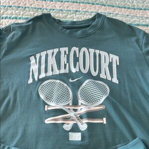 Nike 2 piece Teal Graphic Tennis Tee with White Print/ Tennis skort included.
